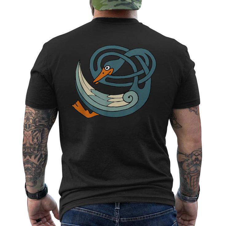 ケルト鳥ケルトデザイン 世界のケルト。 メンズTシャツ バックプリント