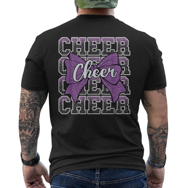 コケット チアボウ スポーツ チアリーダー チアリーディング パープル メンズTシャツ バックプリント