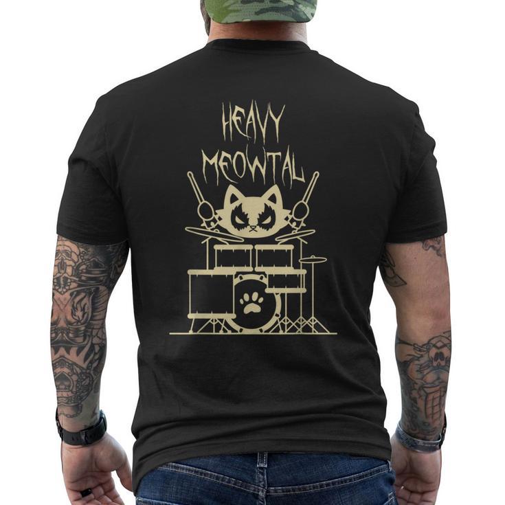 ゴスサタン ネコ コンサート フェス ブラック ヘヴィデスメタル メンズTシャツ バックプリント