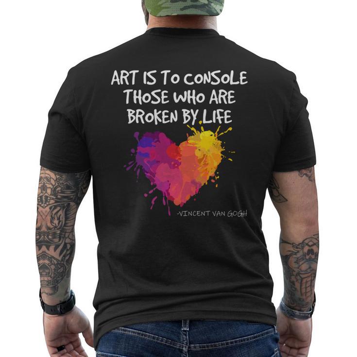 ゴッホ アート引用 ブロークンライフ アーティスト インスピレーション ハート バイブ 長袖tシャツ メンズTシャツ バックプリント