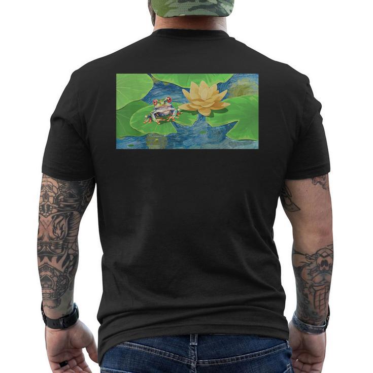 ゴッホ カエル 星月夜 動物 アート 自然 恋人 絵画 メンズTシャツ バックプリント