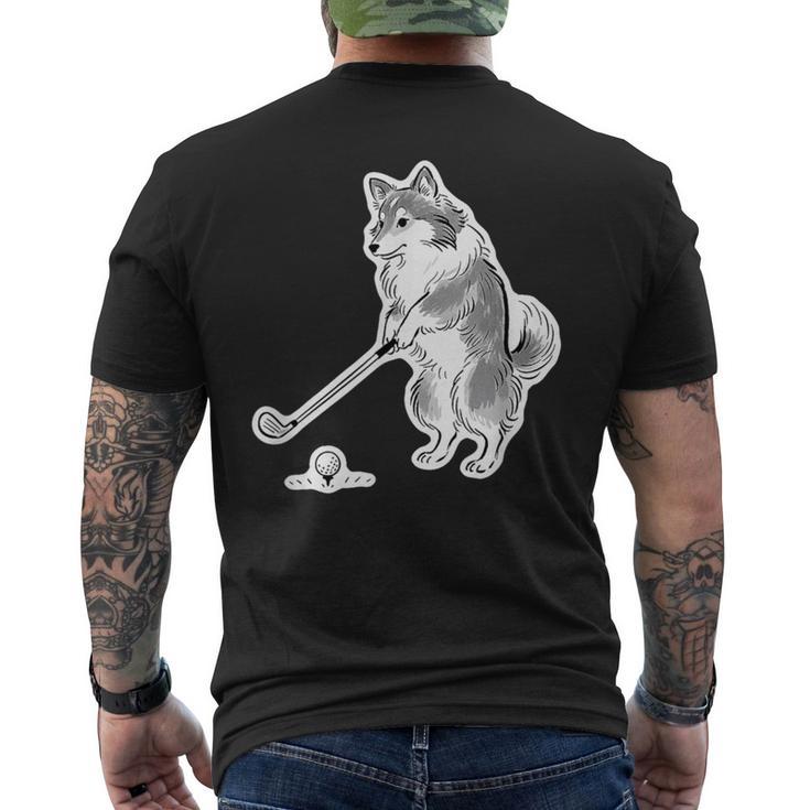 ゴルフ シェットランドシープドッグ シェルティ グッズ おもしろ 犬 面白い 笑える 和風 メンズTシャツ バックプリント