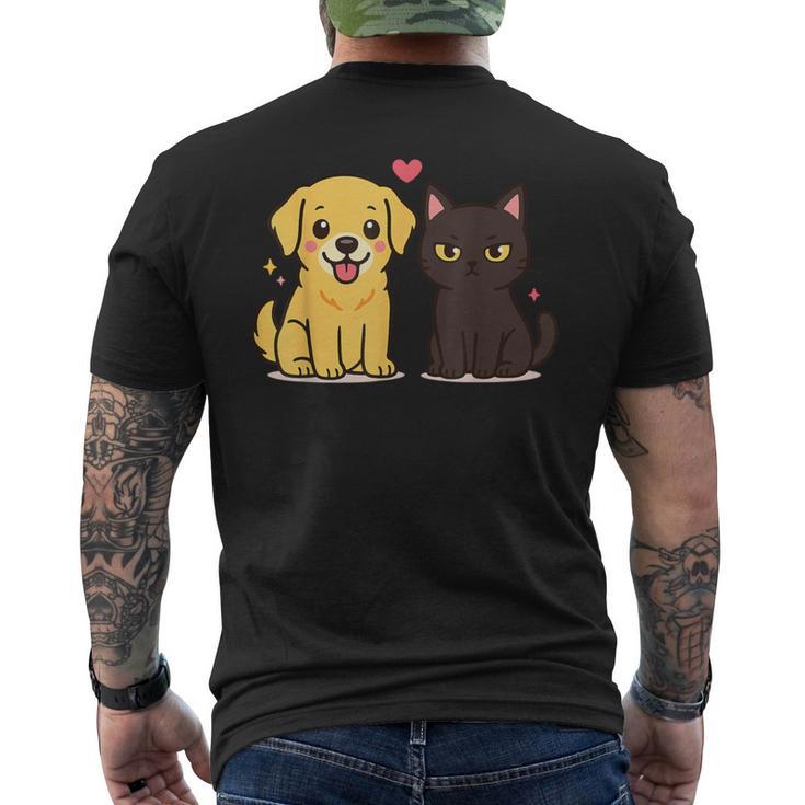 ゴールデンレトリバー ボーイフレンド 黒猫 Gf 面白い カップルギフト メンズTシャツ バックプリント