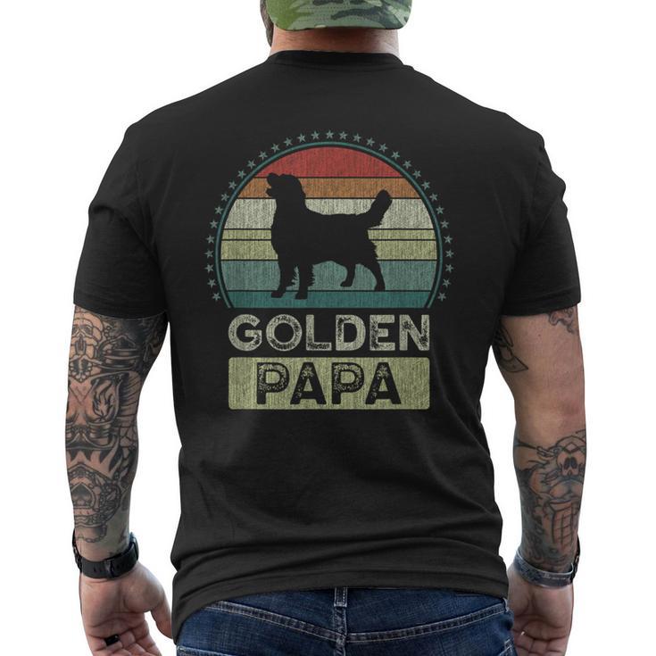 ゴールデン・パパ 父の日 ゴールデンレトリバー メンズTシャツ バックプリント