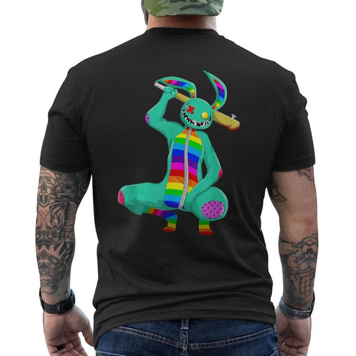 サイケデリックバニーサイコバニーアート メンズTシャツ バックプリント
