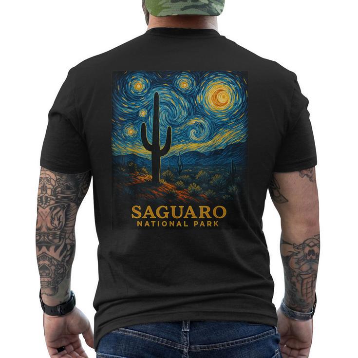 サグアロ国立公園にインスパイアされた星空の夜の冒険 メンズTシャツ バックプリント