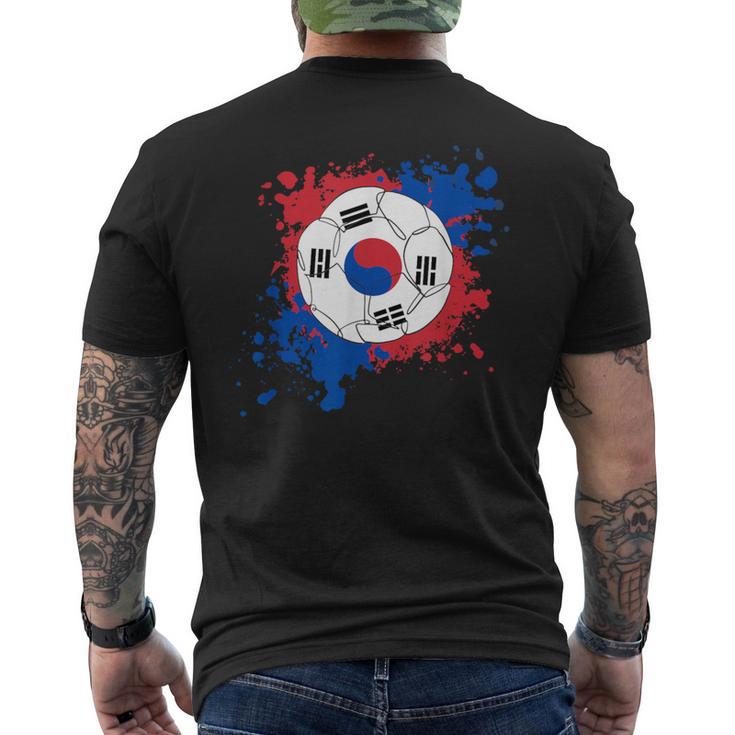 サッカーボール 韓国国旗付き メンズTシャツ バックプリント