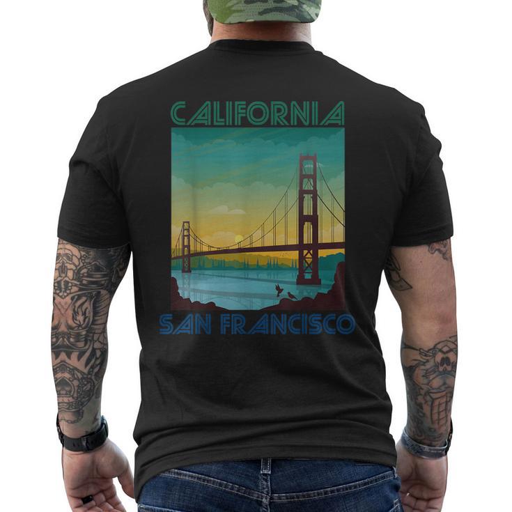 サンフランシスコ カリフォルニア お土産 ゴールデンゲートブリッジ メンズTシャツ バックプリント