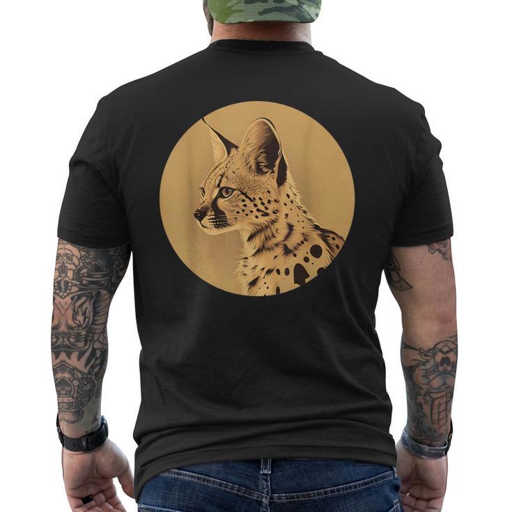 サーバル ワイルドキャット サーバルキャット アフリカン ワイルドキャット アニマル サーバル メンズTシャツ バックプリント