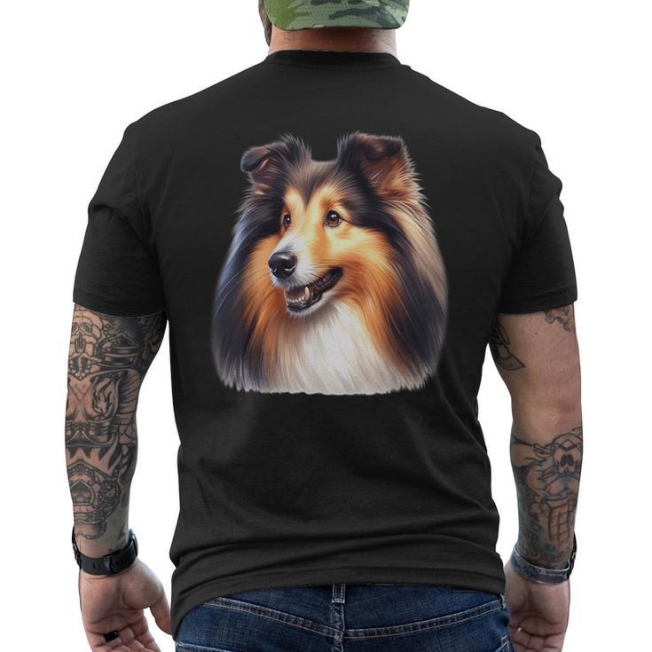 シェットランド・シープドッグ×シェルティ メンズTシャツ バックプリント