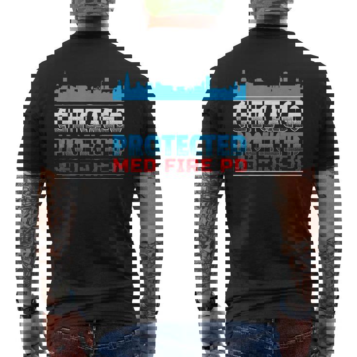 シカゴ・プロテクテッド Med Fire Pd シカゴファン向け メンズTシャツ バックプリント