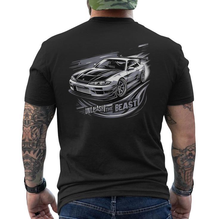 シルビアスピリット Jdm ジャパン ドリフト カルチャー スピードカー ラリー17 メンズTシャツ バックプリント