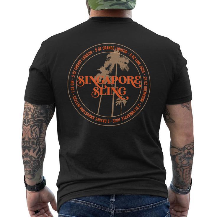 シンガポールスリングレシピ バーテンダーのお気に入り トロピカルドリンク メンズTシャツ バックプリント