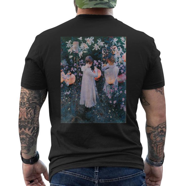 ジョン・シンガー・サージェント カーネーション リリー・リリー・ローズ メンズTシャツ バックプリント