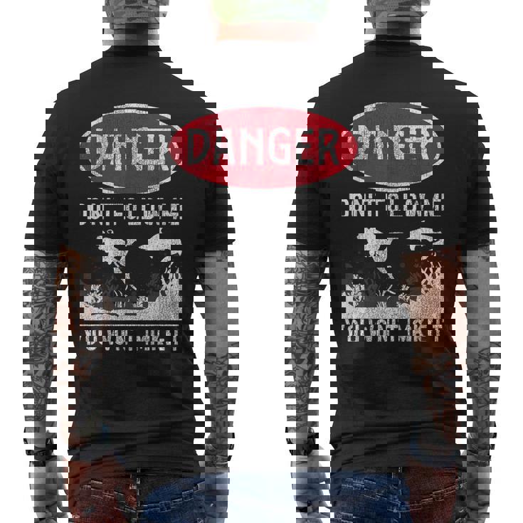 スキューバダイビング ダイバー Danger Don't Follow Me You Won't Make It メンズTシャツ バックプリント