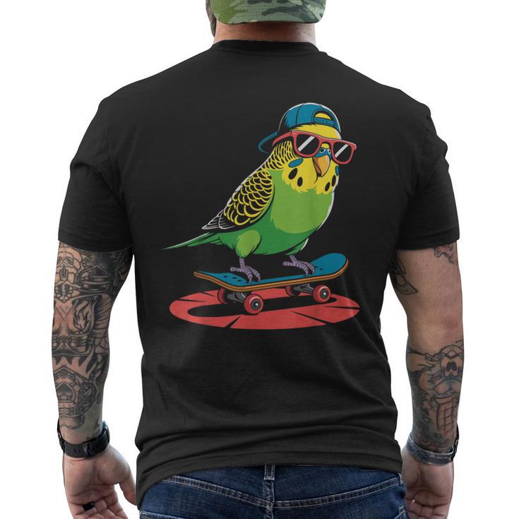 スケートボード セキセイインコ スケート セキセイインコ メンズTシャツ バックプリント