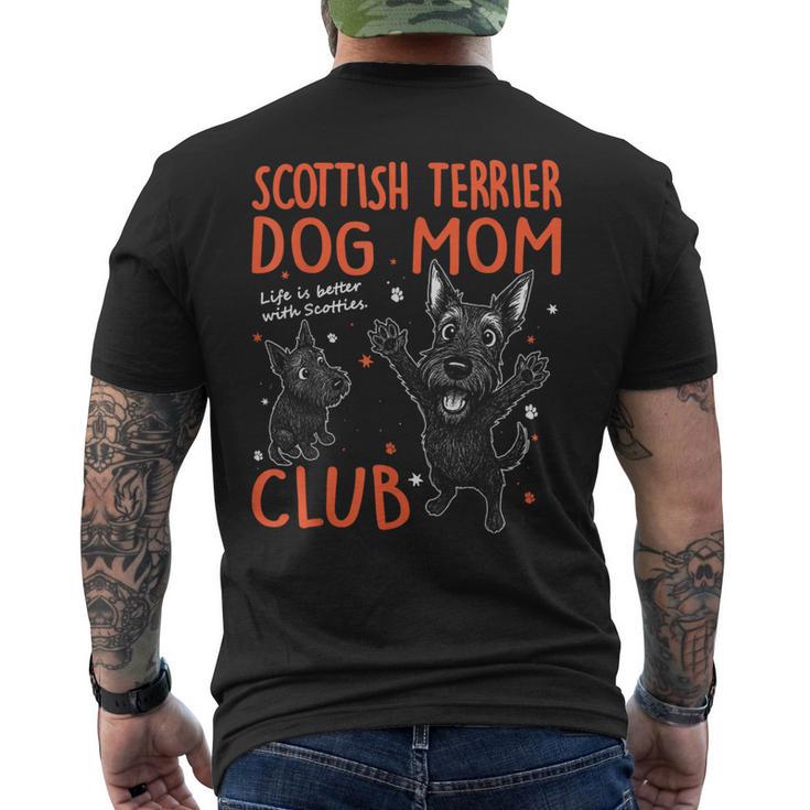 スコティッシュテリア ママクラブ 犬 ママ ママ 母の日 かわいい メンズTシャツ バックプリント