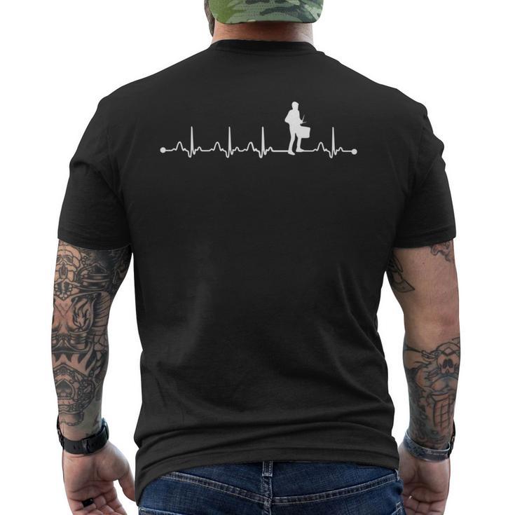スネアドラムキット ハートビートシャツ ハートビート ラブギフト 長袖tシャツ メンズTシャツ バックプリント