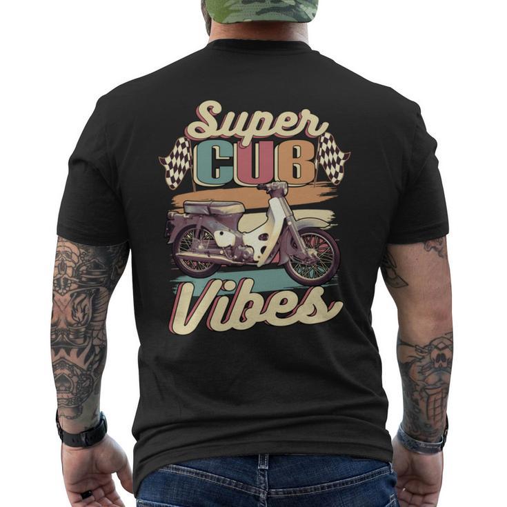 スーパーカブ C100 原付バイク ヴィンテージ バイブ レトロジャパン 長袖tシャツ メンズTシャツ バックプリント