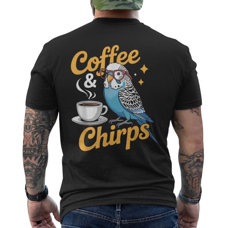 セキセイインコ コーヒー チャープス セキセイインコ メンズTシャツ バックプリント