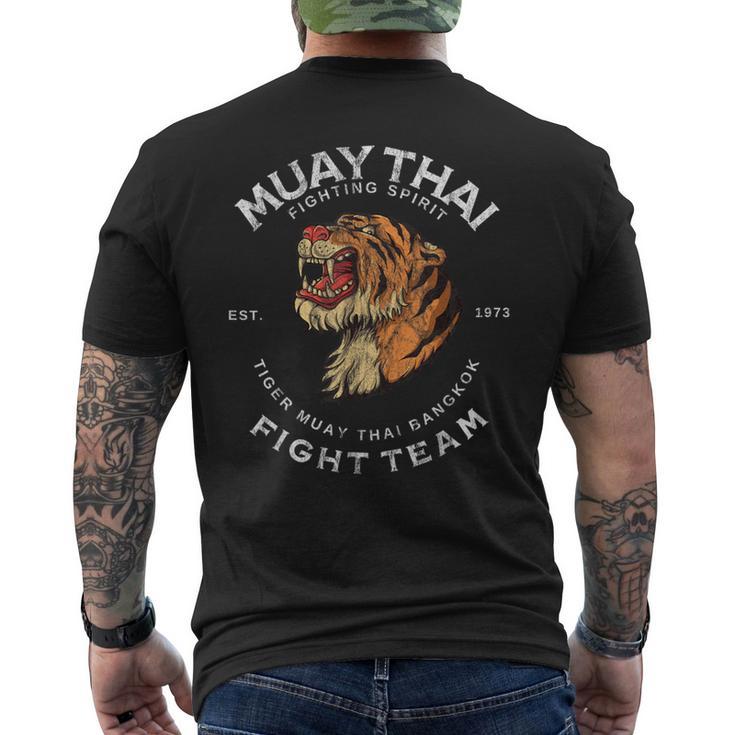 タイガー ムエタイ バンコク ジム レトロ ヴィンテージ メンズTシャツ バックプリント