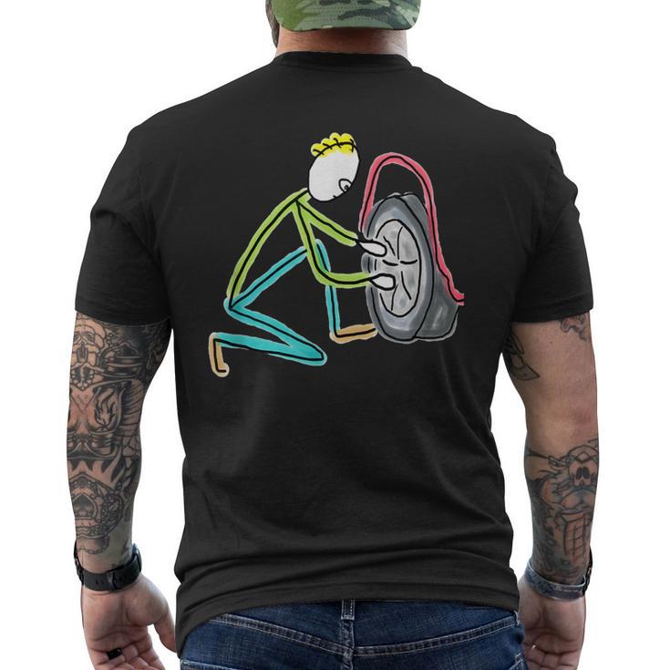 タイヤ交換。 メンズTシャツ バックプリント