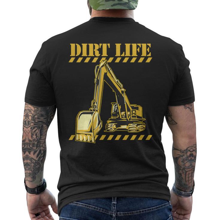 ダートライフ 建設掘削機 重機 オペレーター メンズTシャツ バックプリント