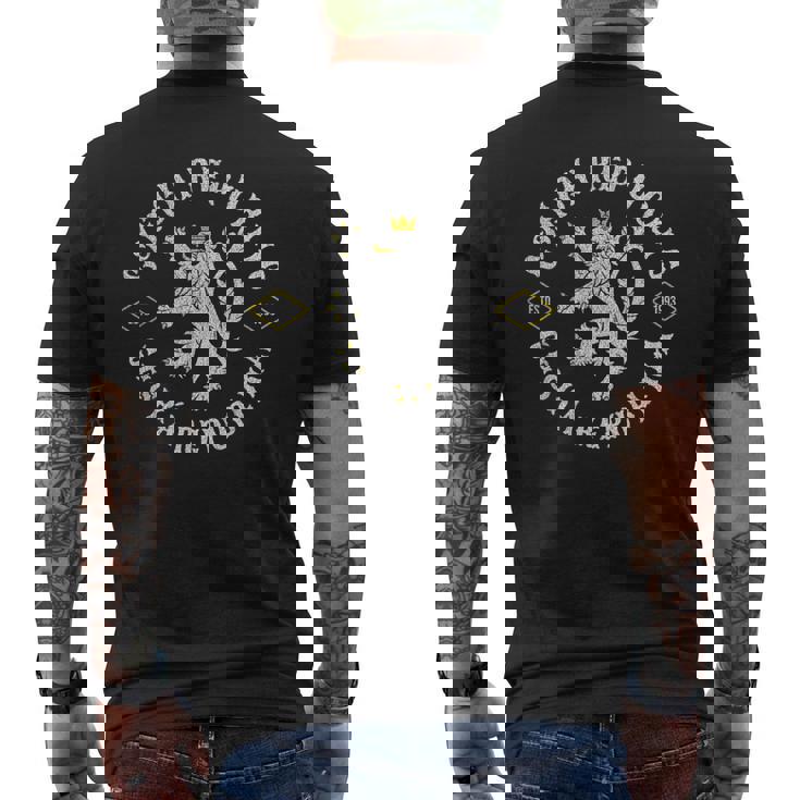 チェコ共和国 ライオン チェコ メンズTシャツ バックプリント