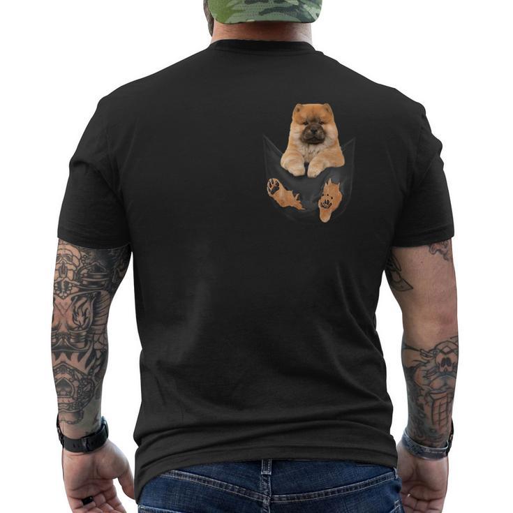 チャウチャウ愛好家のためのあなたのポケットに面白いチャウチャウ メンズTシャツ バックプリント