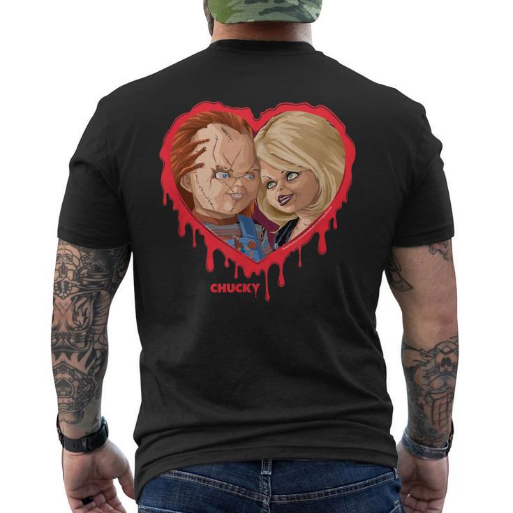 チャッキー＆ティファニーブリーディングハート メンズTシャツ バックプリント