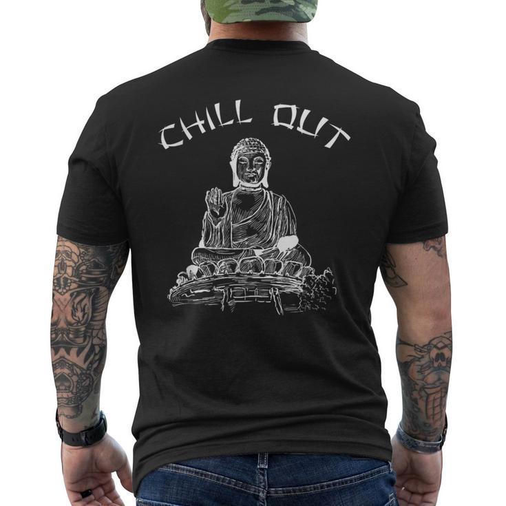 チルアウト仏像 メンズTシャツ バックプリント