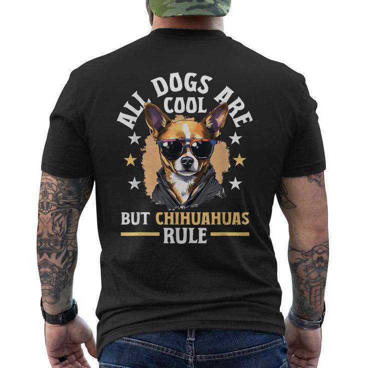 チワワ 犬種 ペット 全犬はかっこいいけどチワワのルール メンズTシャツ バックプリント