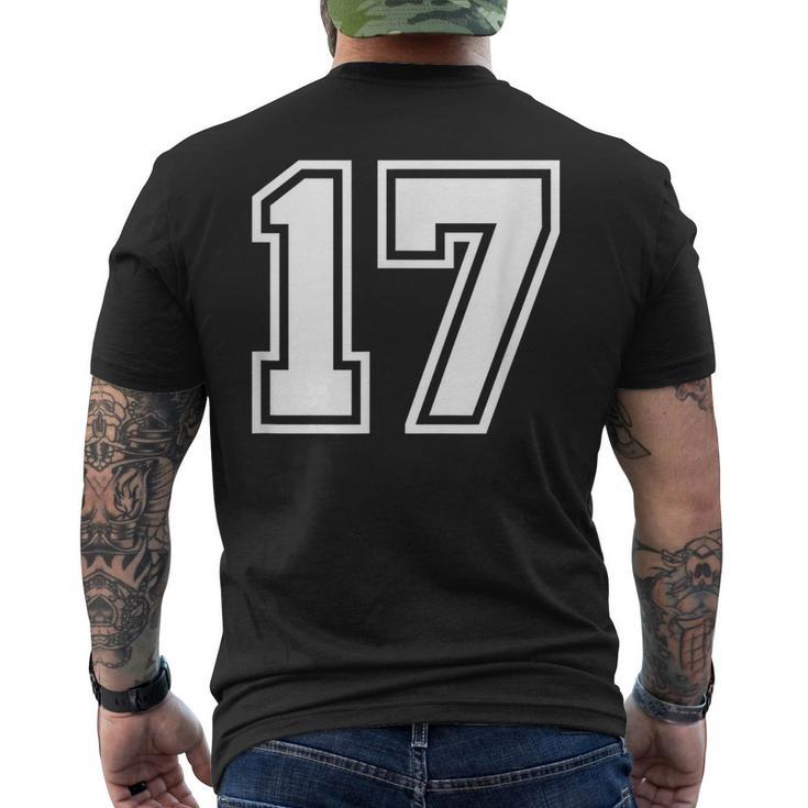 チームジャージーナンバー＃17スポーツギフト メンズTシャツ バックプリント