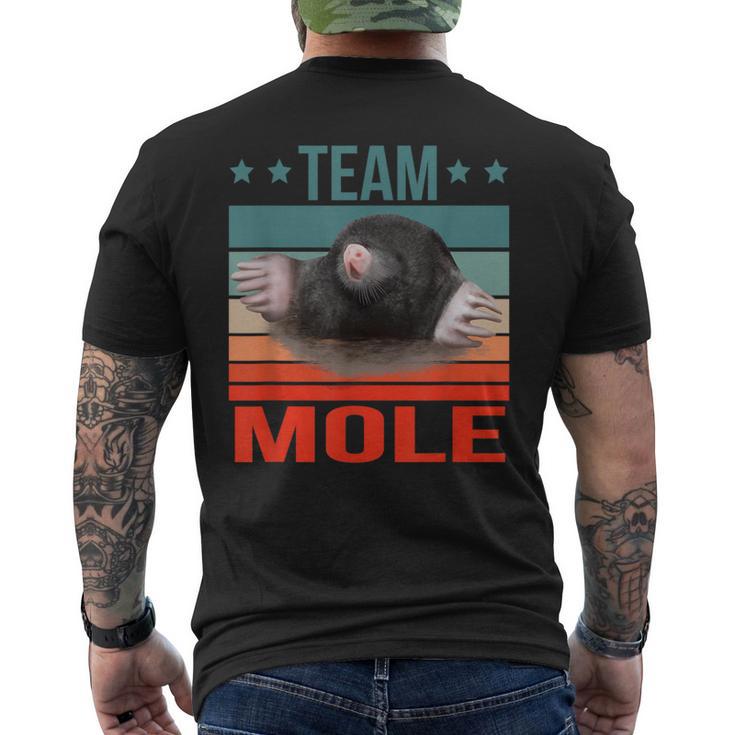 チームモグラ 動物 モグラ メンズTシャツ バックプリント