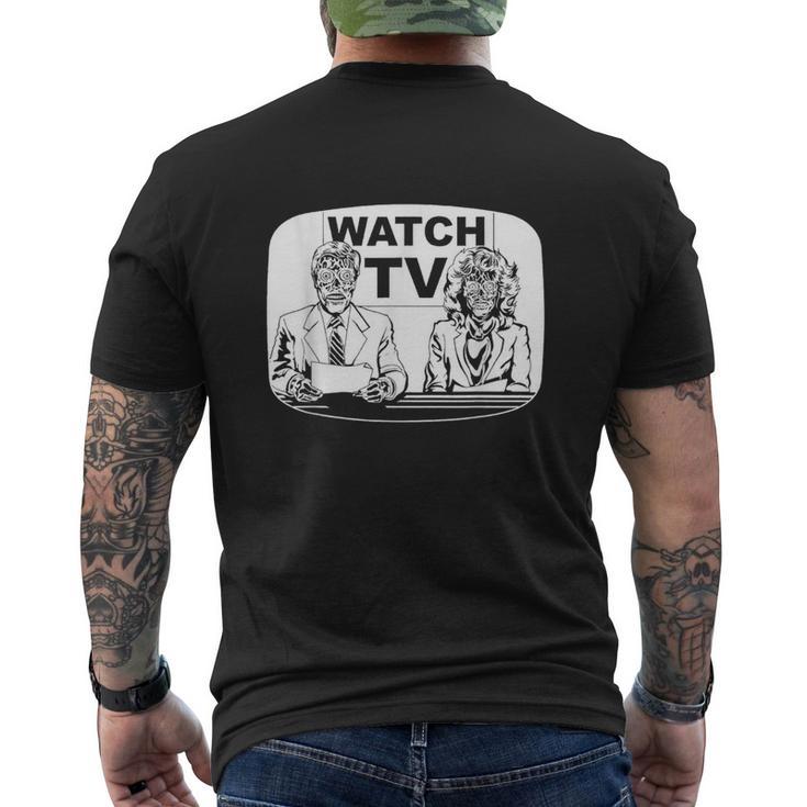 テレビを見る メンズTシャツ バックプリント