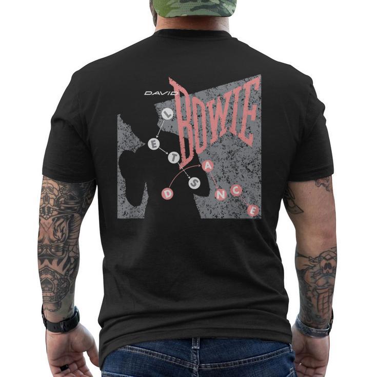 デヴィッド・ボウイ Let's Dance ピンクとグレー メンズTシャツ バックプリント