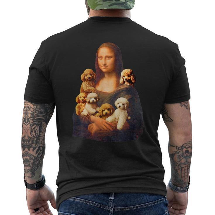 トイプードル モナリザ 面白いtシャツ 犬 かわいい メンズ 子供 おもしろ 服 グッズ ネタ わんこ イヌ メンズTシャツ バックプリント