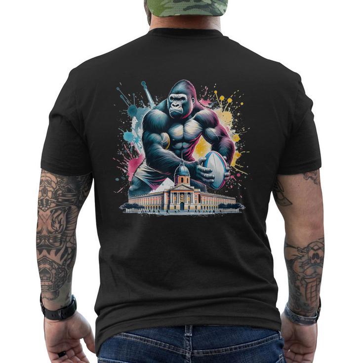 トゥールーズラグビー水彩 メンズTシャツ バックプリント