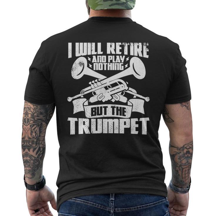 トランペットじいさん吹奏楽団マーチングバンド 長袖tシャツ メンズTシャツ バックプリント