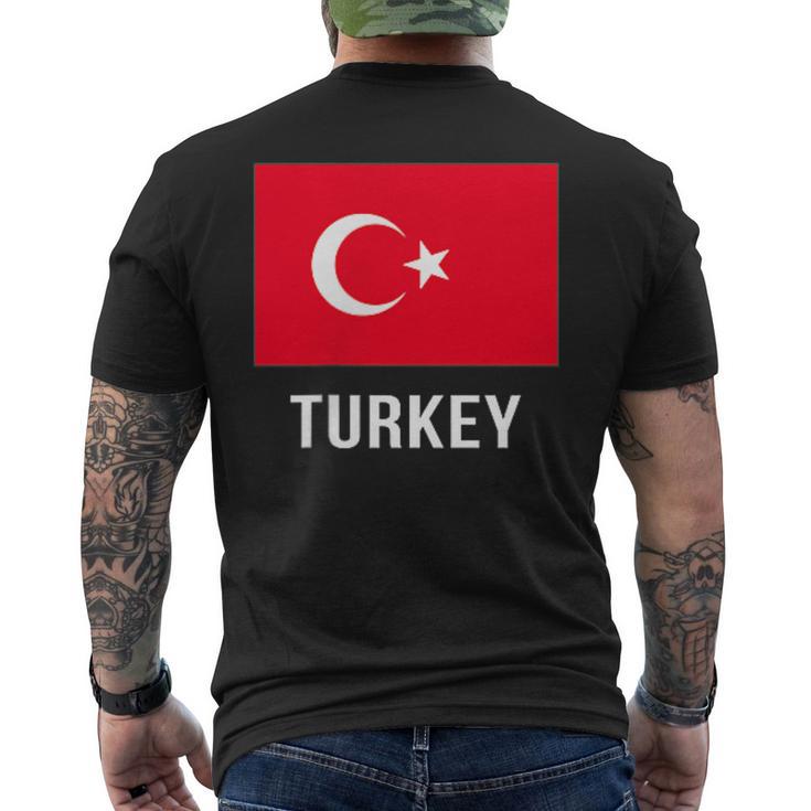 トルコの国旗 メンズTシャツ バックプリント