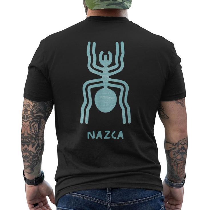 ナスカ ライン ペルーの地上絵モンキー宇宙飛行士クモ レトロ メンズTシャツ バックプリント