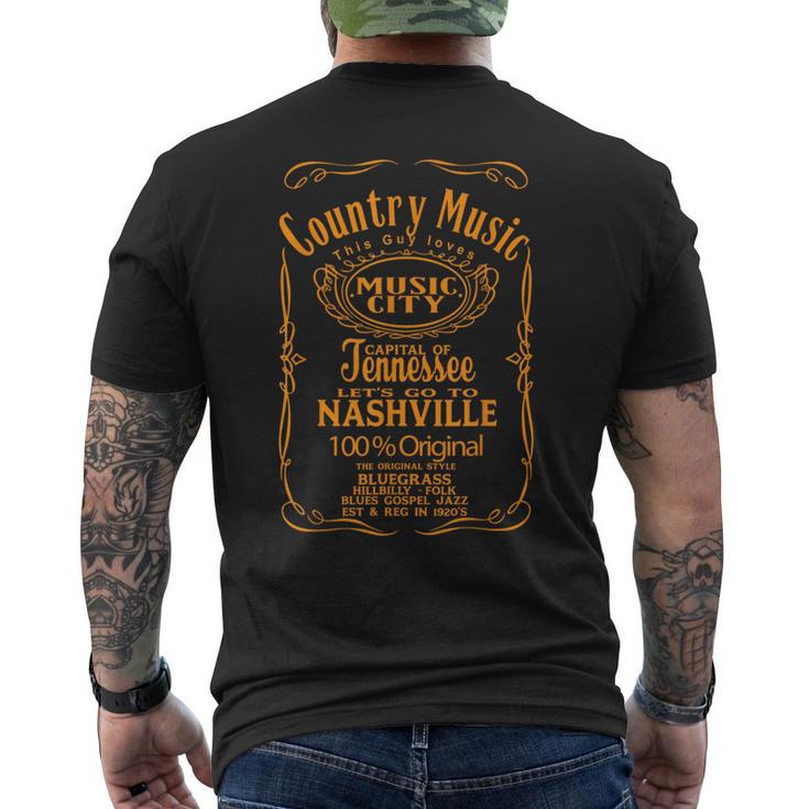 ナッシュビル テネシー Usa カントリー & ウエスタン ミュージック バンドウェア メンズTシャツ バックプリント