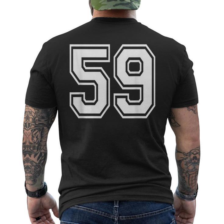 ナンバー59 59歳の誕生日ギフト選手チーム番号入りジャージ メンズTシャツ バックプリント