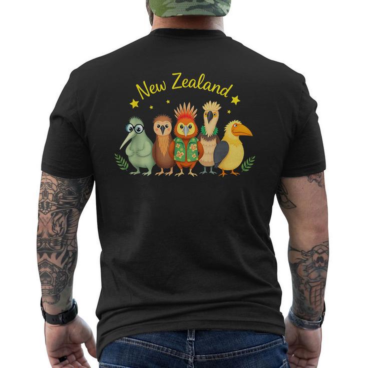 ニュージーランドの鳥 キウイ マオリ アオテアロア タカヘ カカポ ウェカ メンズTシャツ バックプリント
