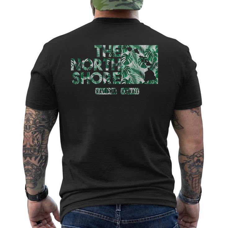 ノースショア ハワイ モンステラリーフ メンズTシャツ バックプリント
