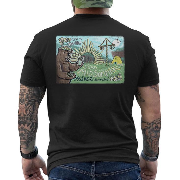 ハッピー・ミッドサマー・ベア メンズTシャツ バックプリント