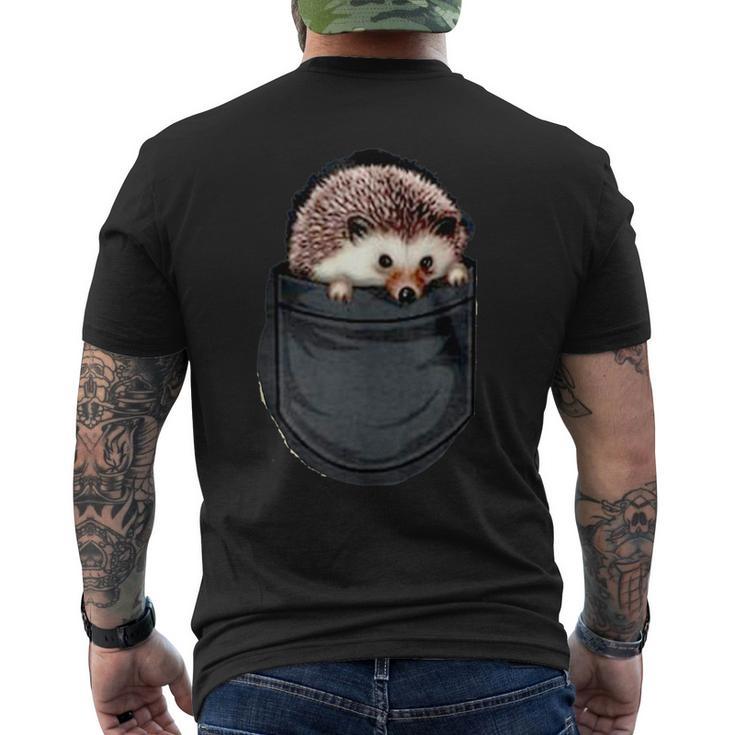 ハリネズミポケット メンズTシャツ バックプリント