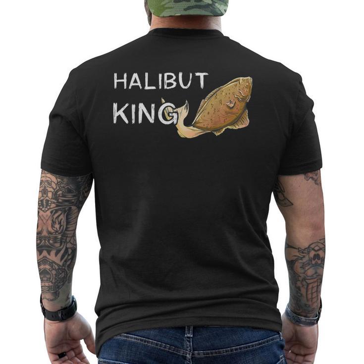 メンズ ハリバット 王様キャッチ おかしな釣り 漁師 ハリブット 魚 メンズTシャツ バックプリント