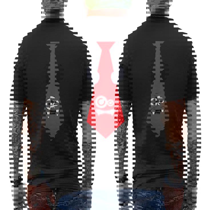 ハロウィン ネクタイ 漫画 モンスター 赤 面白い メンズTシャツ バックプリント