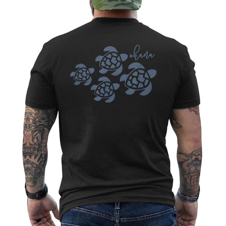 ハワイアン ウミガメ ホヌ オハナ 海洋動物 ハワイ ビンテージ メンズTシャツ バックプリント